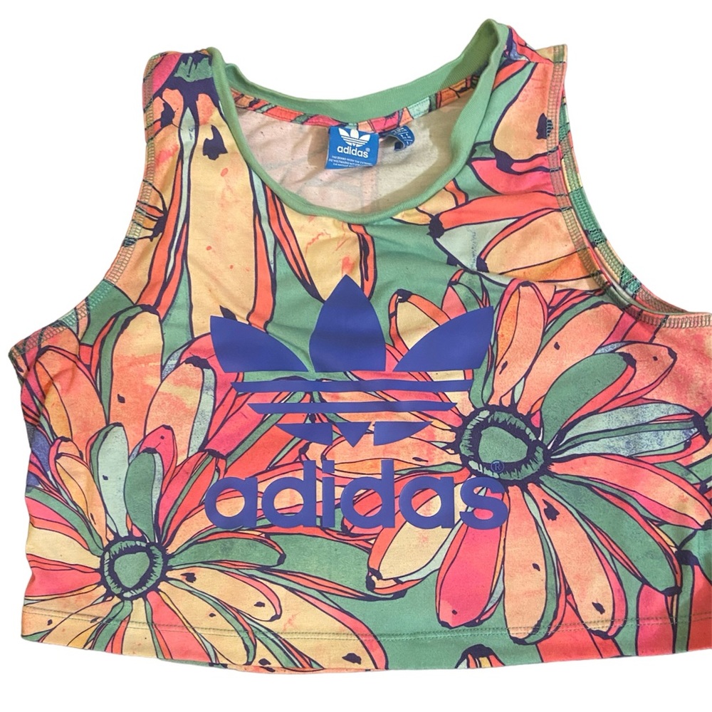 Adidas 70s Floral Classic Crop Too Size Large L